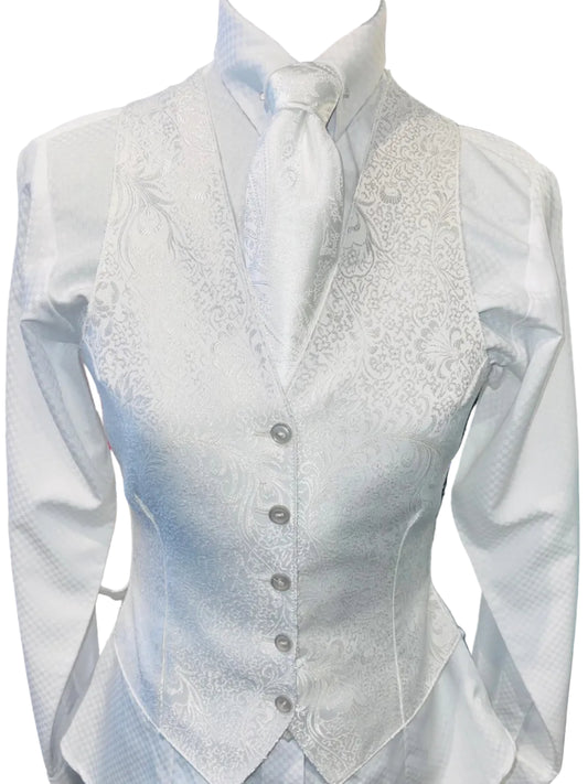 Custom White Silk Vest