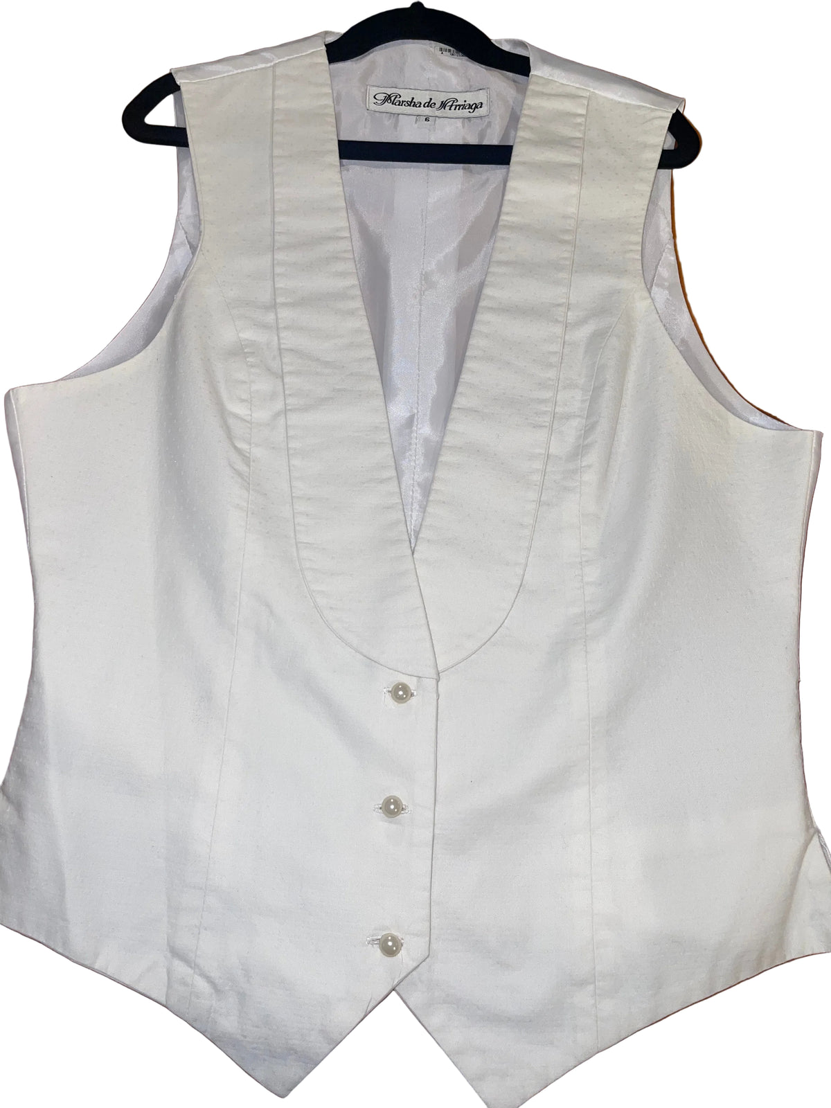 Marsha De Arriaga, White Cotton Formal Vest