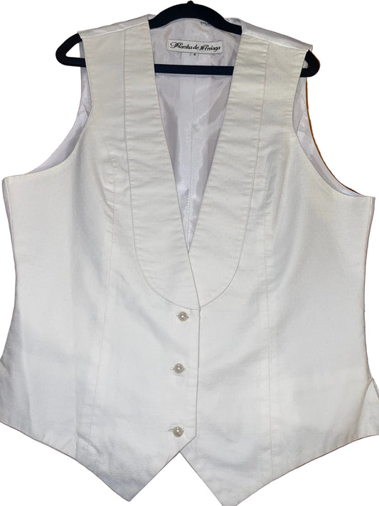 Marsha De Arriaga, White Cotton Formal Vest
