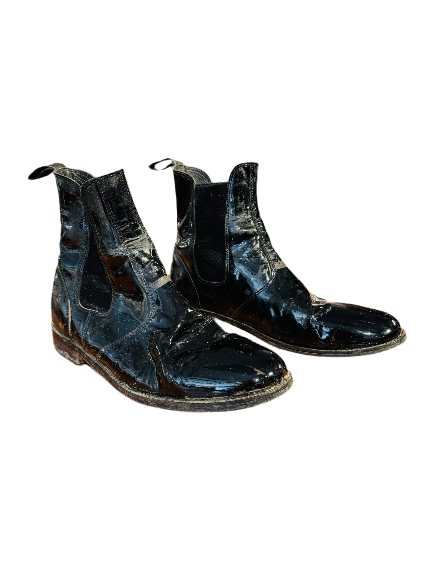 Mens 7, Black Patent Boots