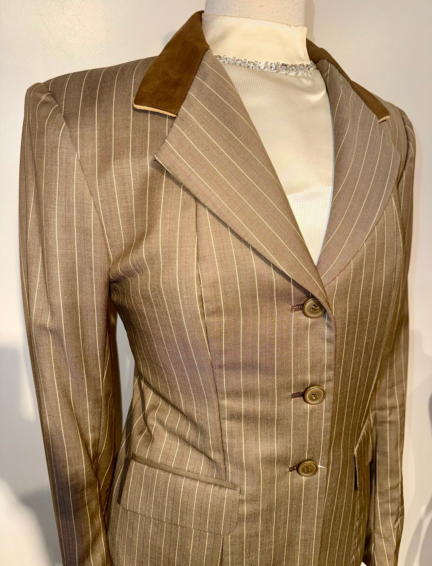 Marsha De Arriaga, Custom Beige Hunt Coat