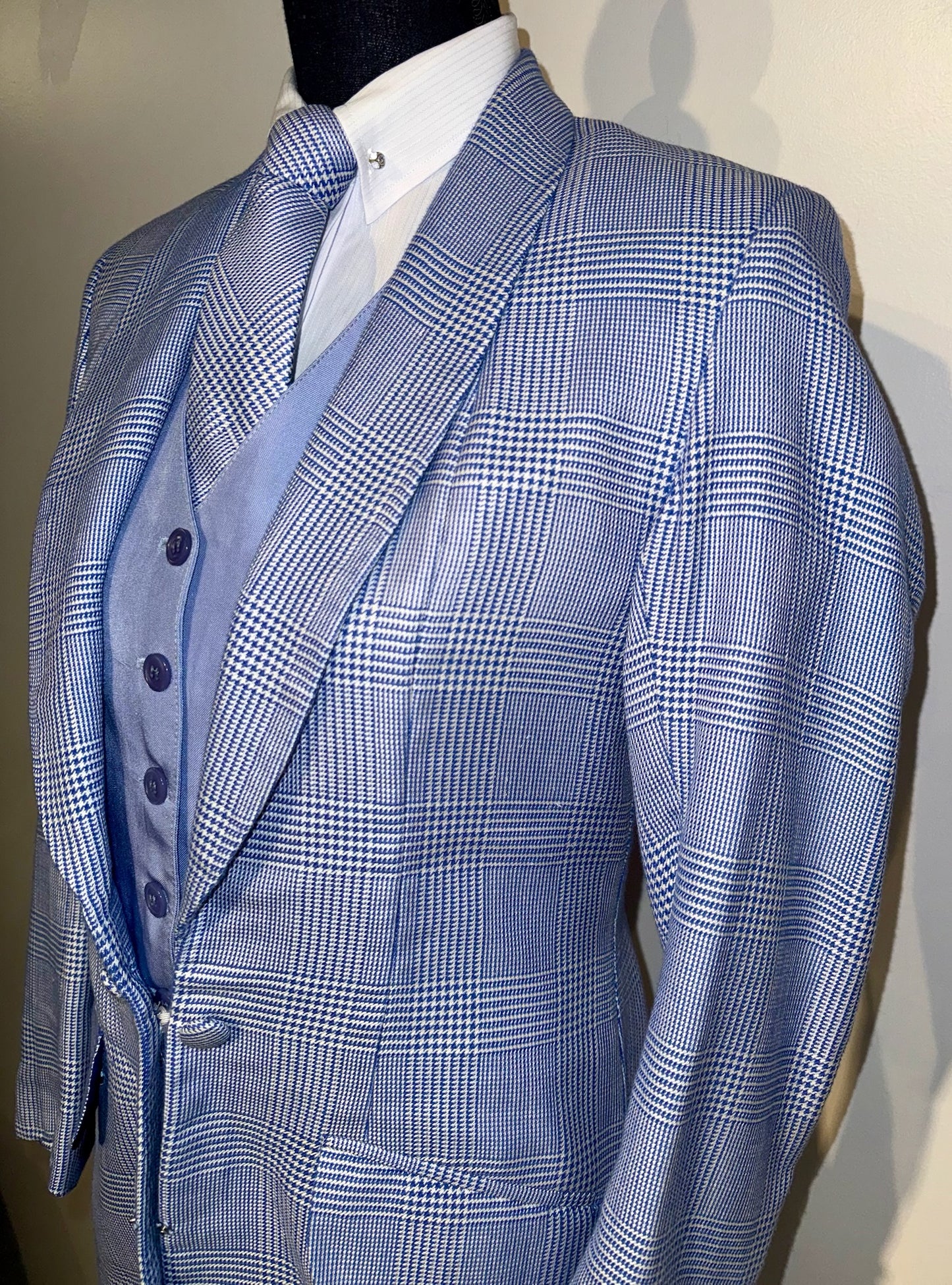 Marsha De Arriaga, Blue Plaid Day Coat