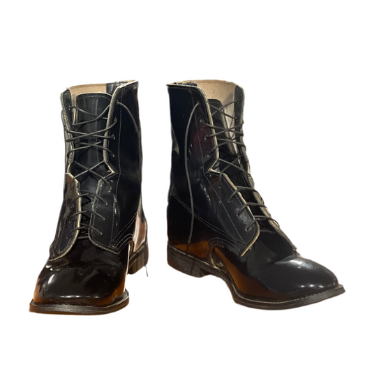Used, W: 8.5, Black Patent Boots