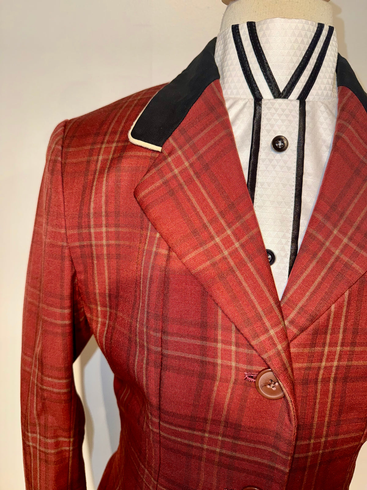 Marsha De Arriaga, Custom Plaid Hunt Coat