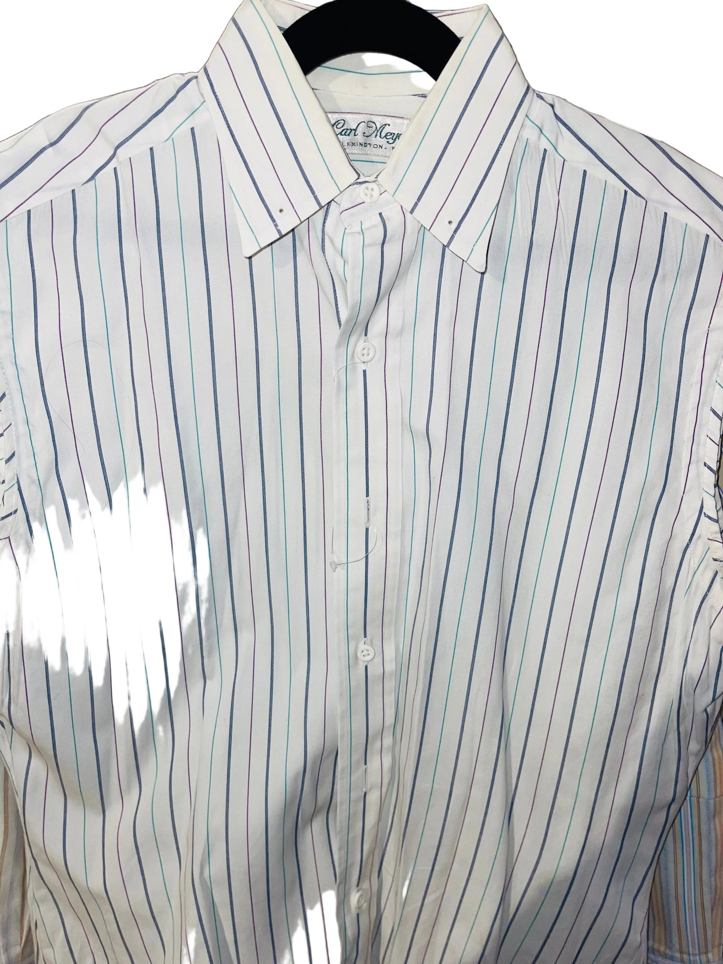 Carl Meyers, White With Pinstripes Shirt