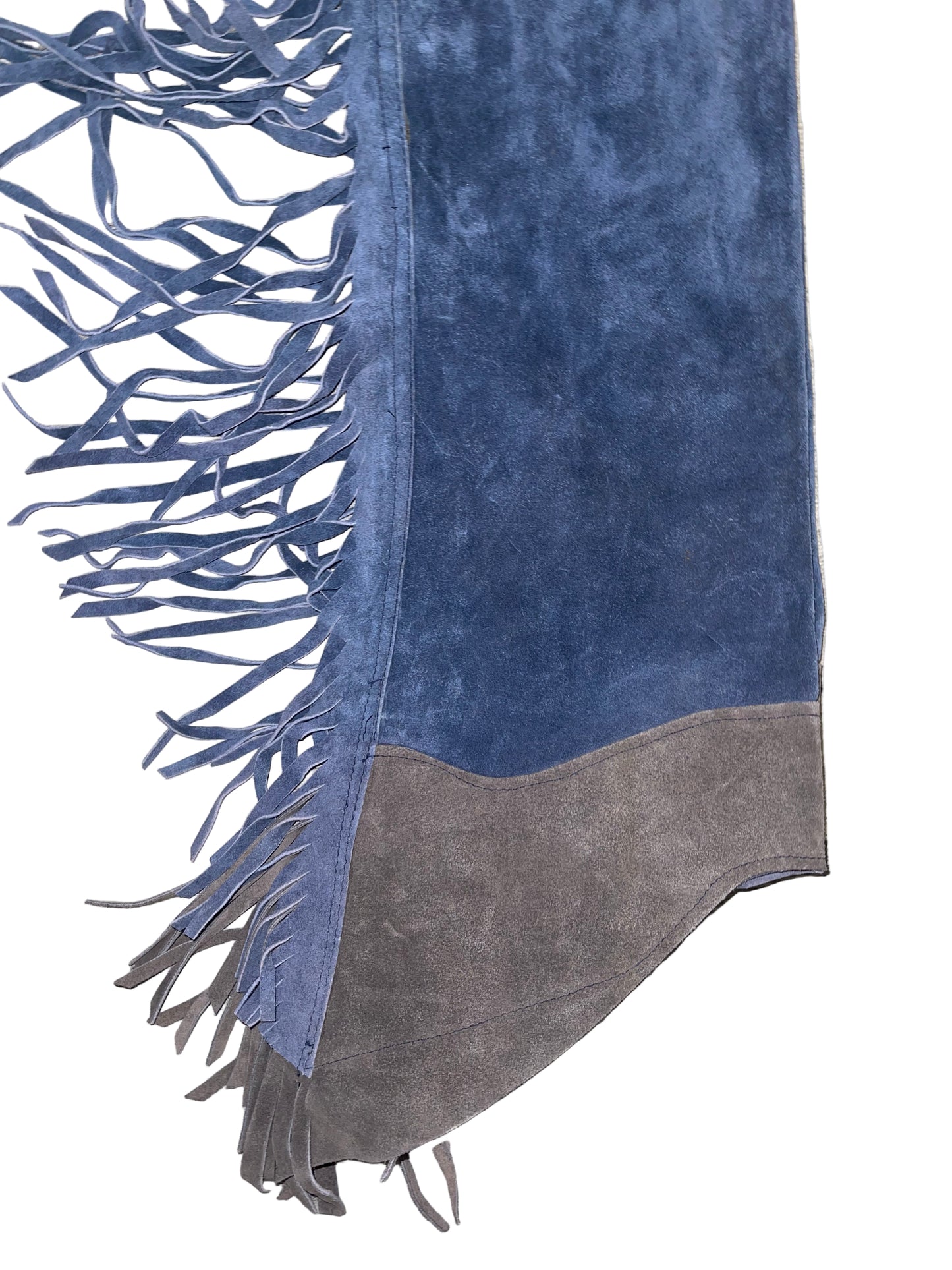 Custom, Navy Ultrasuede Chaps With Tan