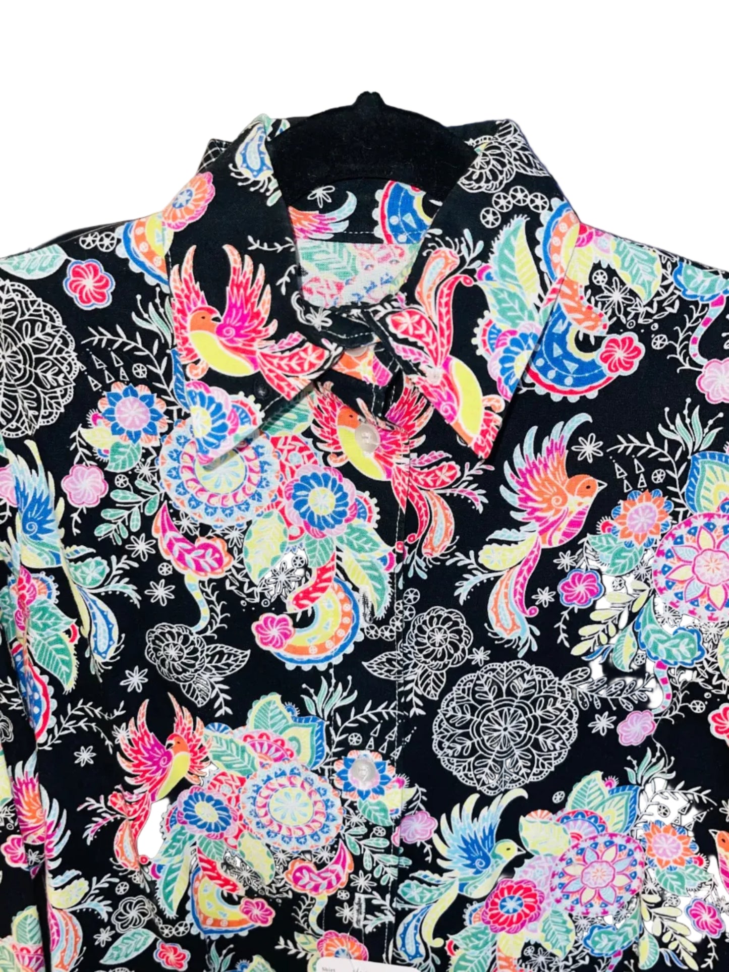 Custom, Black with Floral Pattern Shirt