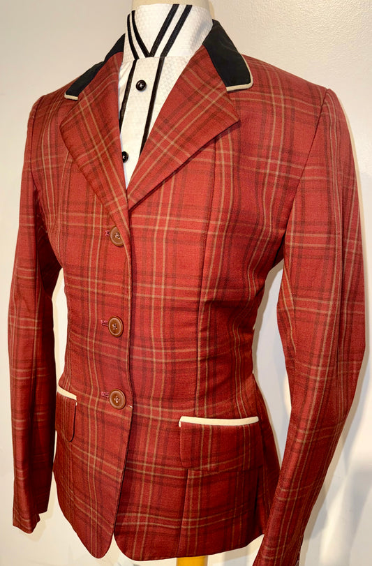 Marsha De Arriaga, Custom Plaid Hunt Coat