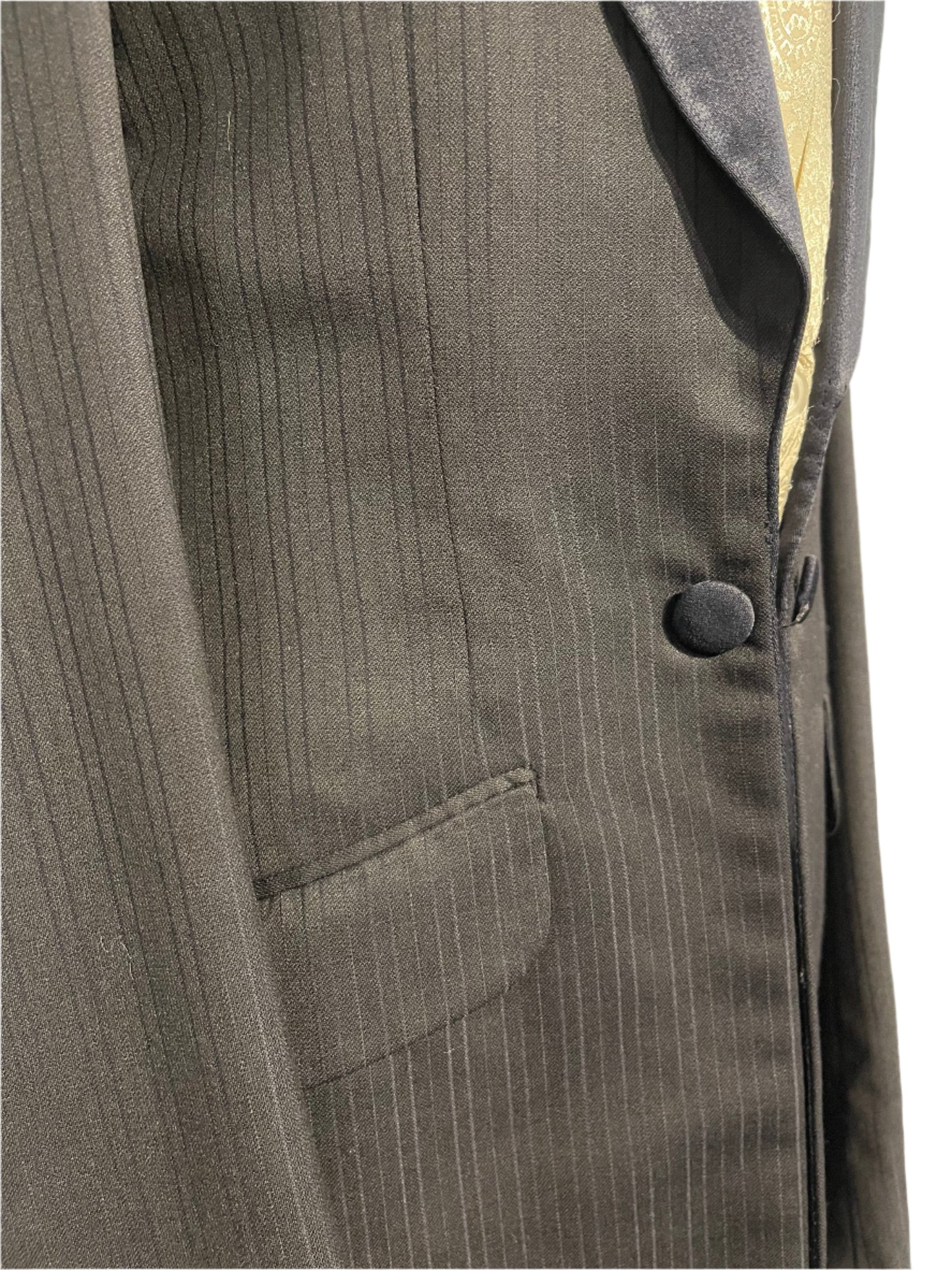 Marsha De Arriaga Navy Striped Tux