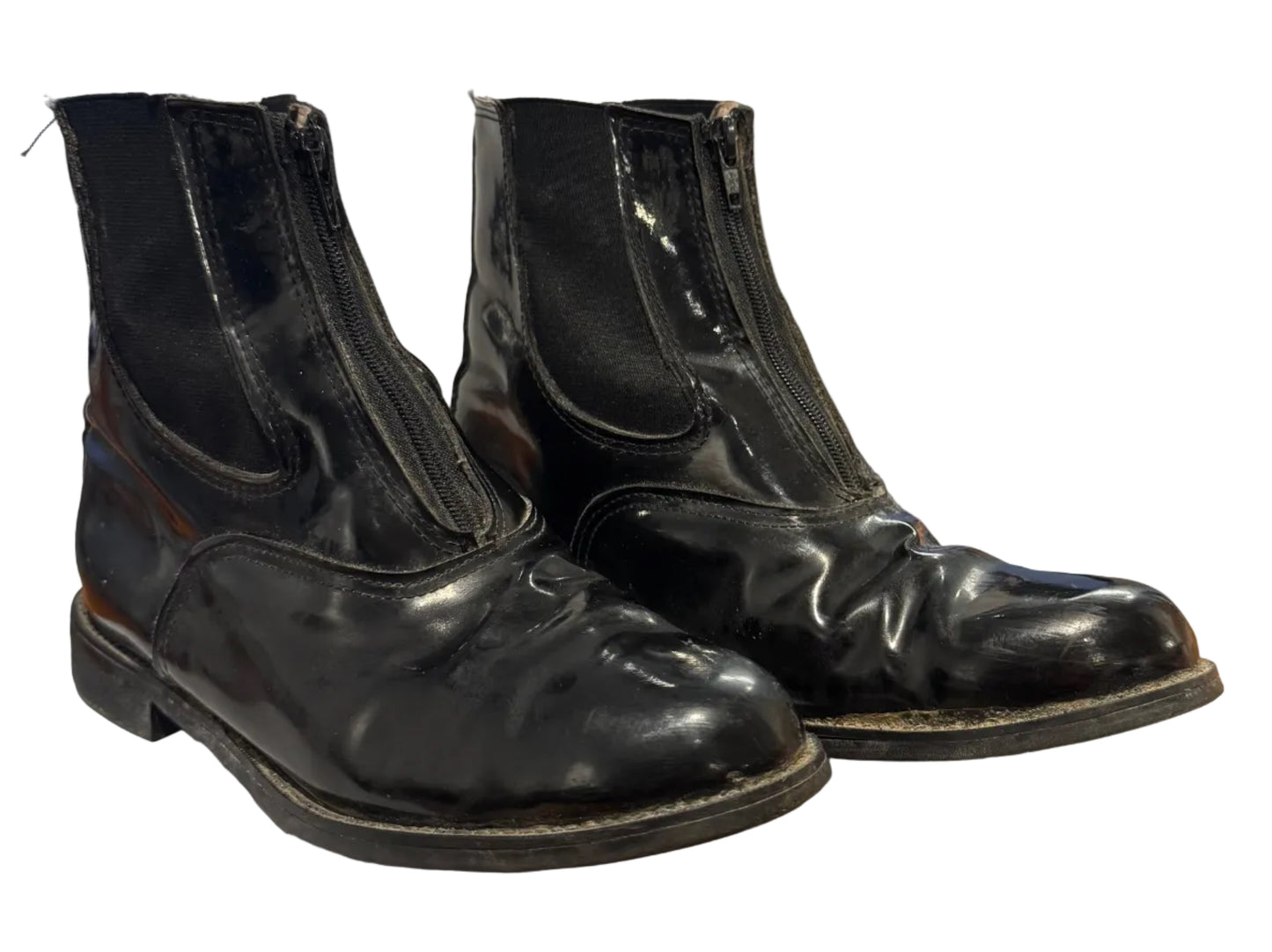 Black Patent Leather Boots, 9.5