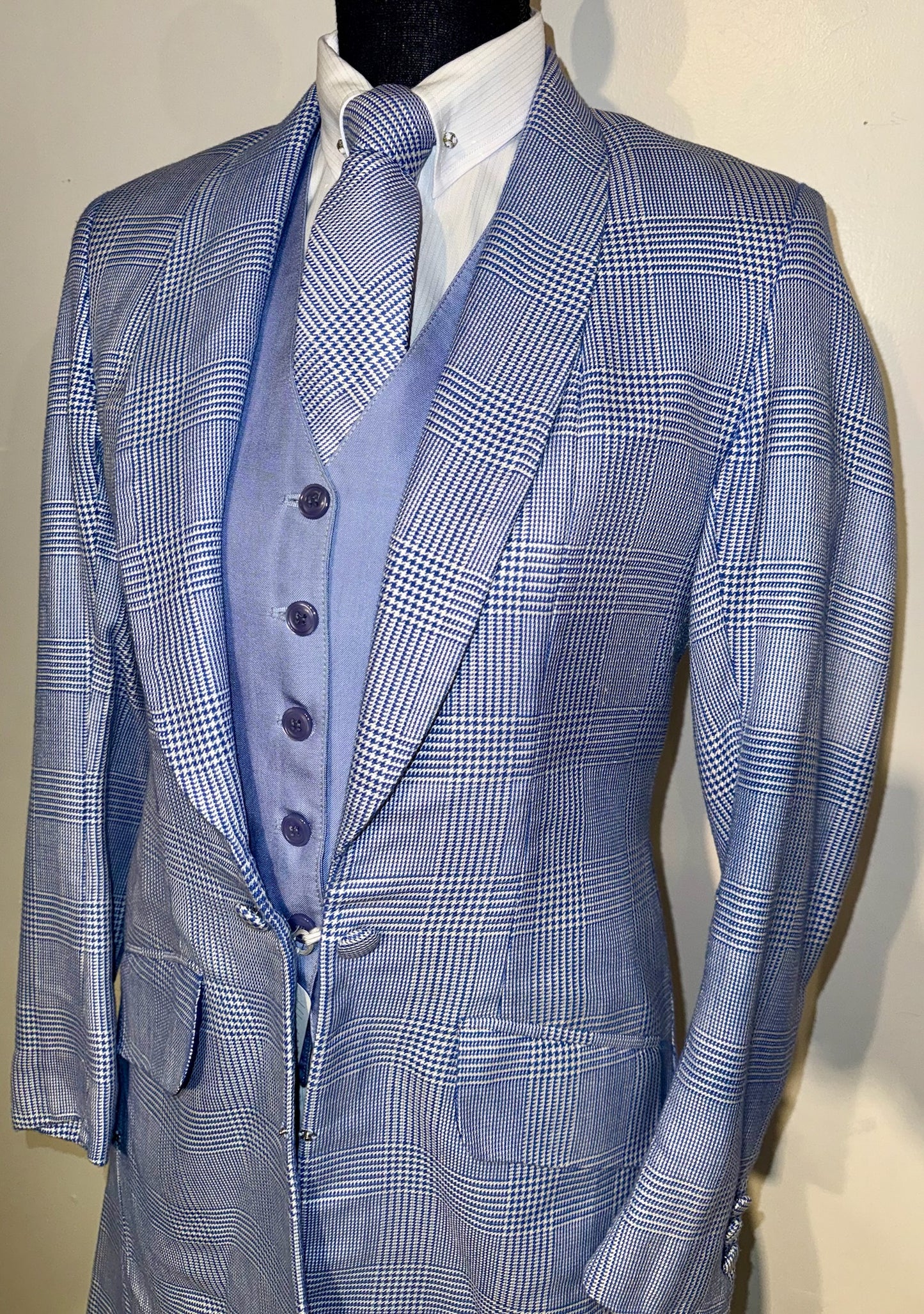 Marsha De Arriaga, Blue Plaid Day Coat