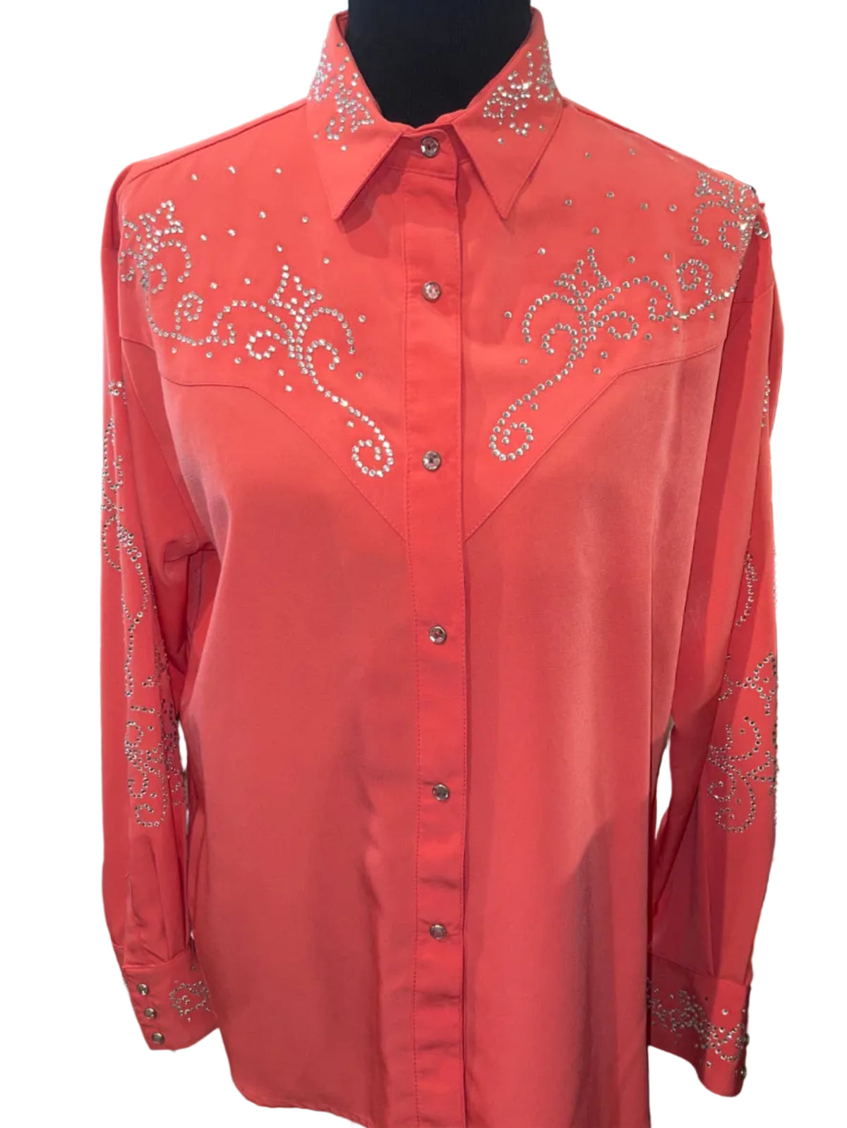 Rods, Ladies L Coral Western Top