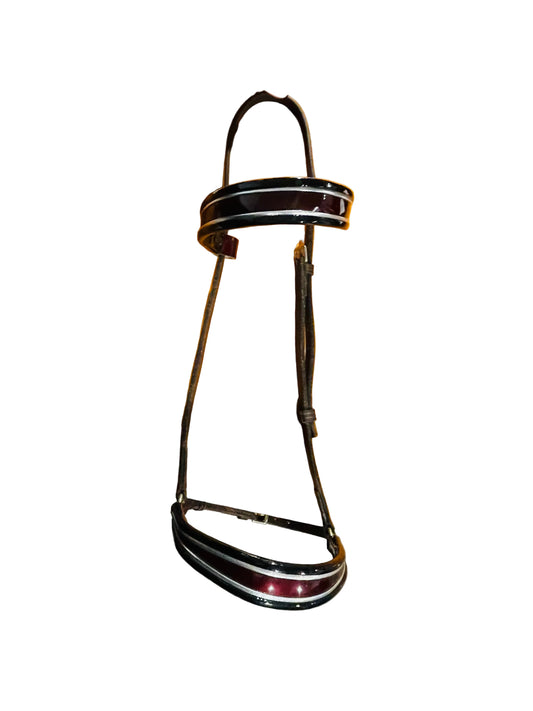 Maroon and Black Browband and Noseband Set