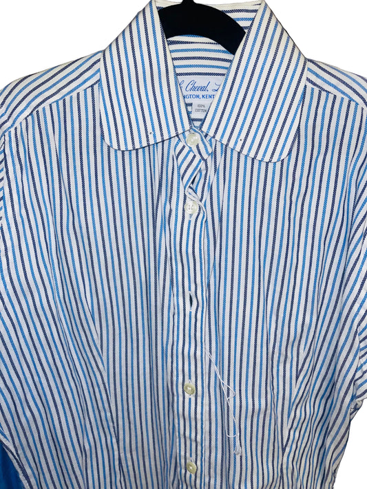Le Cheval, White with Blue Stripes Shirt