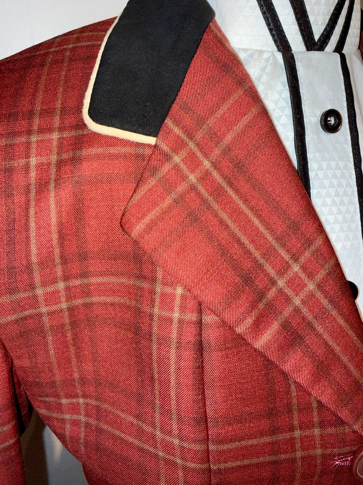 Marsha De Arriaga, Custom Plaid Hunt Coat
