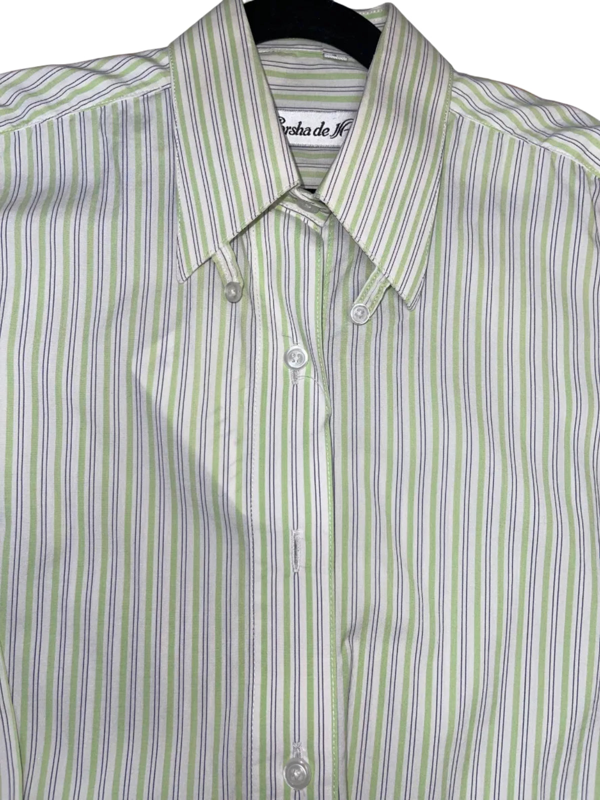 Marsha De Arriaga, Green Striped SHirt