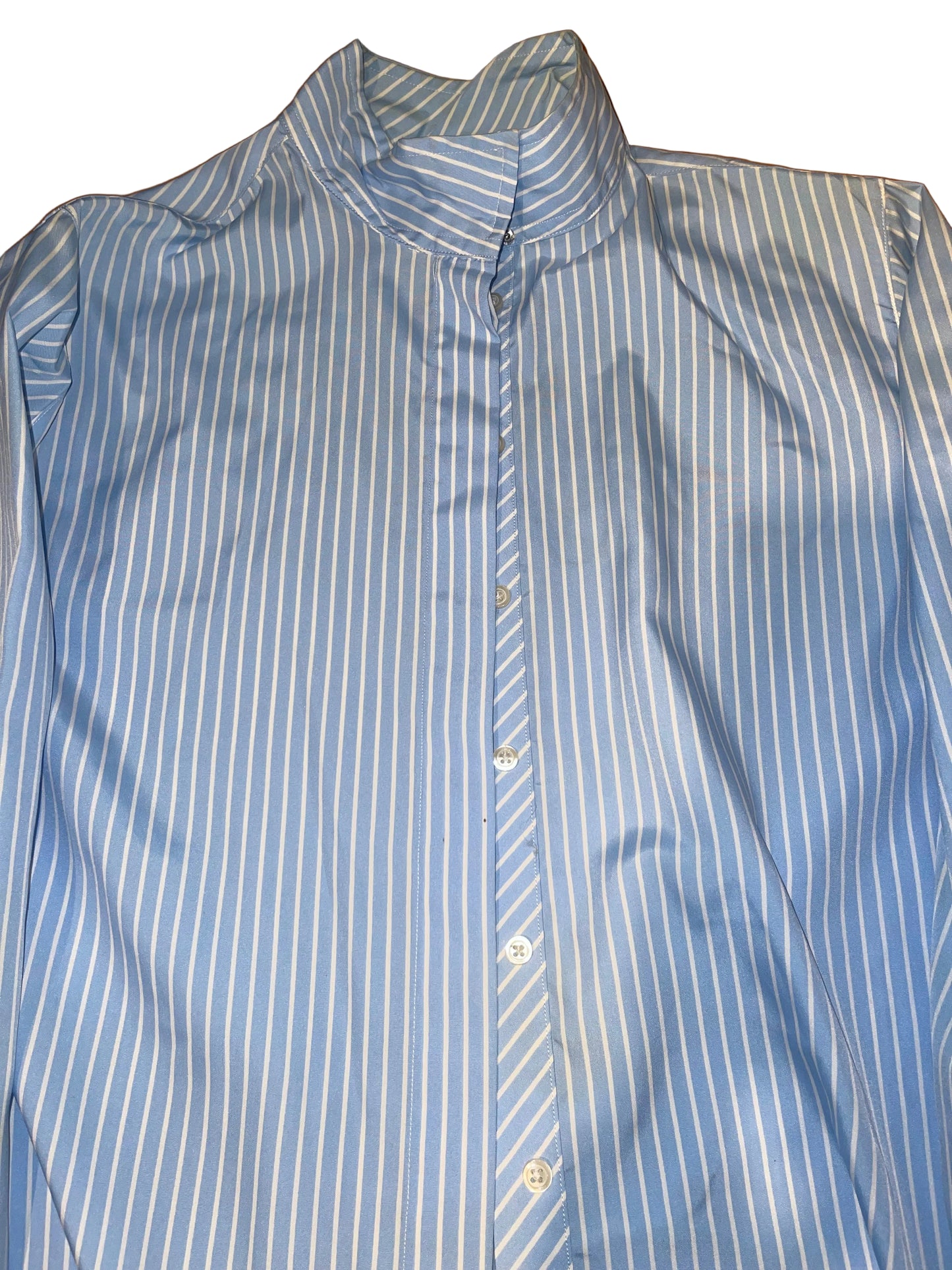 Tailored Sportsman, Blue Stripe Ladies 8 Hunt Shirt