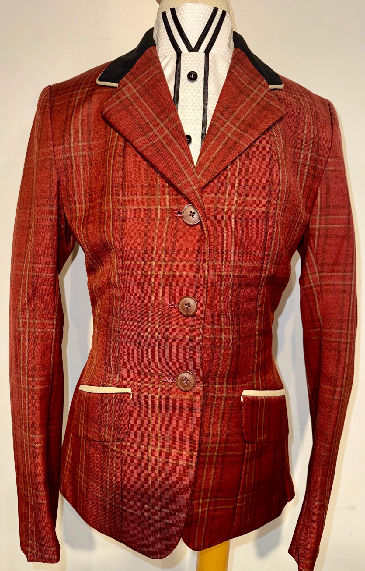 Marsha De Arriaga, Custom Plaid Hunt Coat
