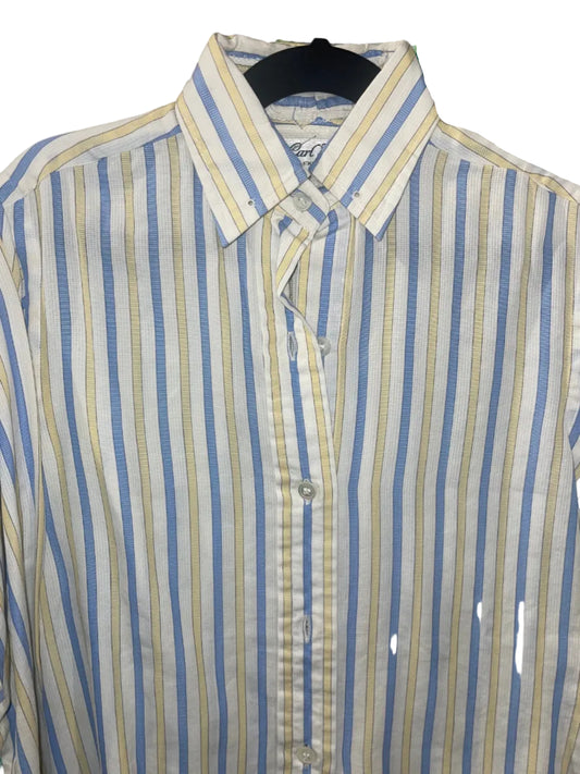 Carl Meyers, White with Yellow and Blue Stripe Shirt