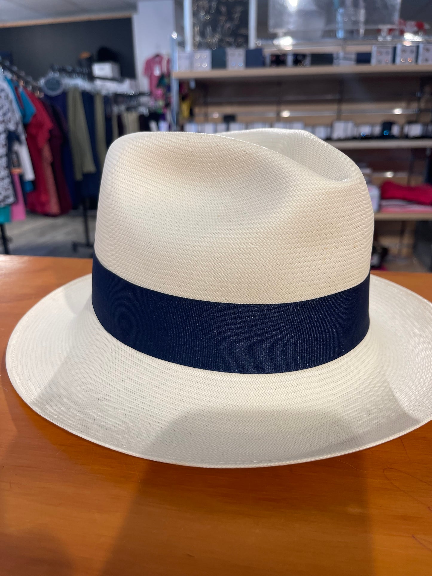 Stetson Straw Snap Brim with Navy 7