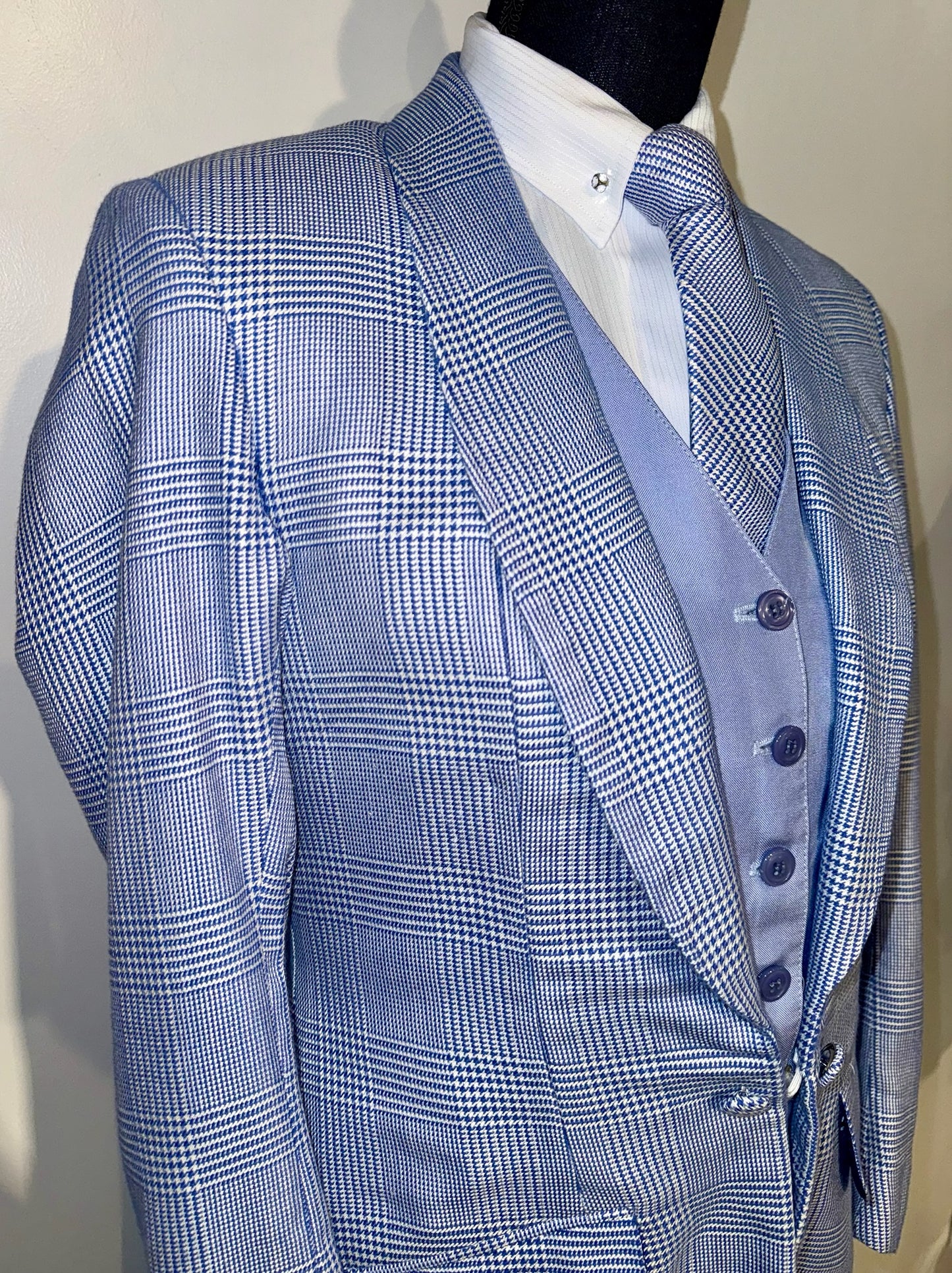 Marsha De Arriaga, Blue Plaid Day Coat