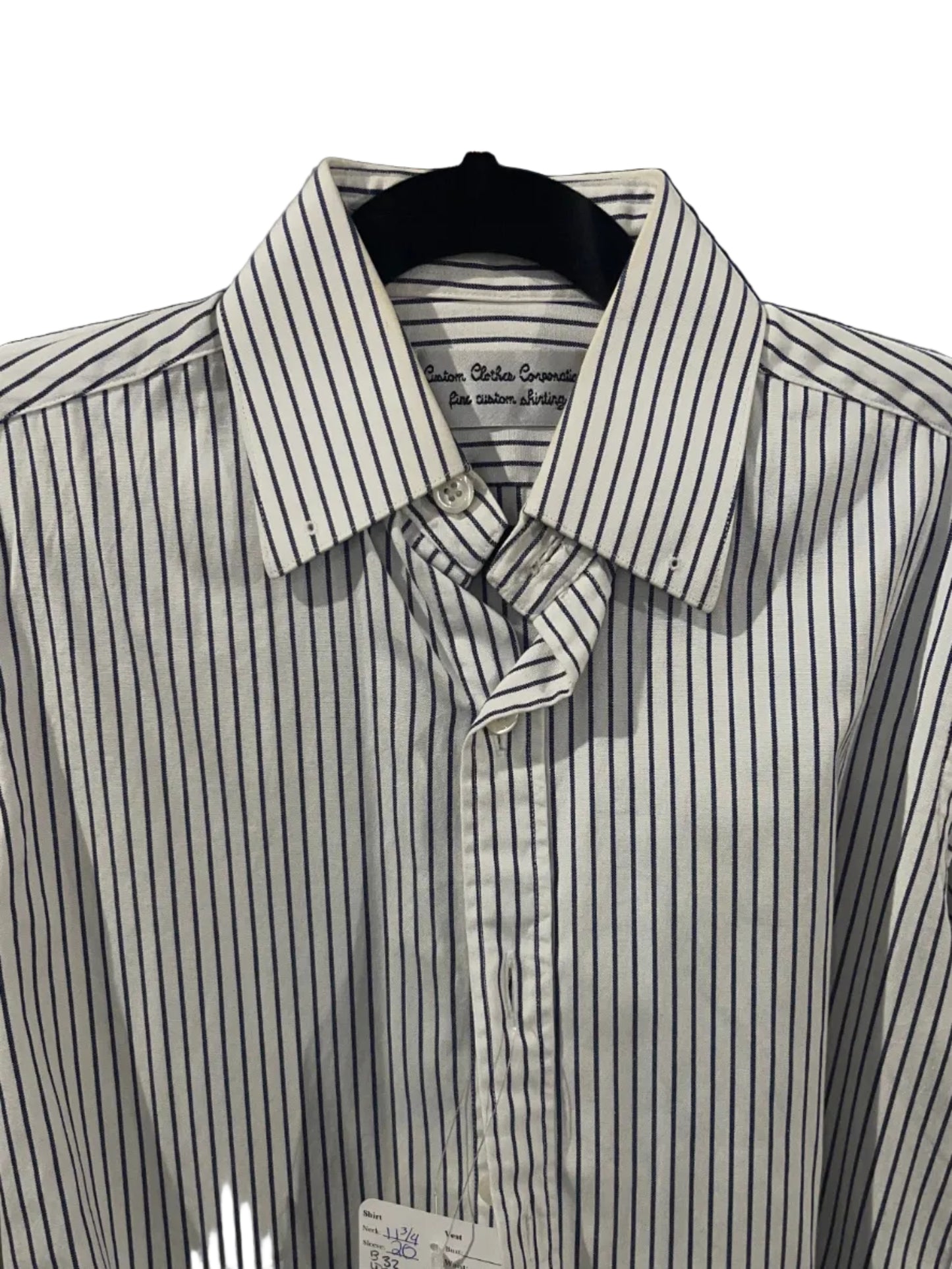 CCC, White with Navy Pinstripe Shirt