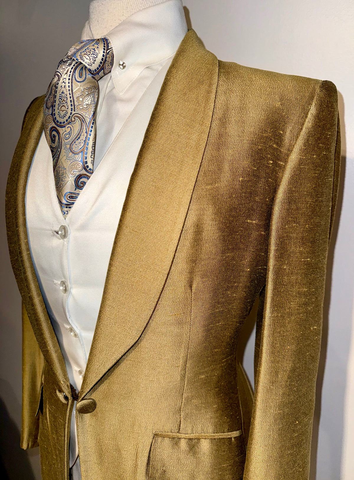 Custom, Gold Silk Day Coat