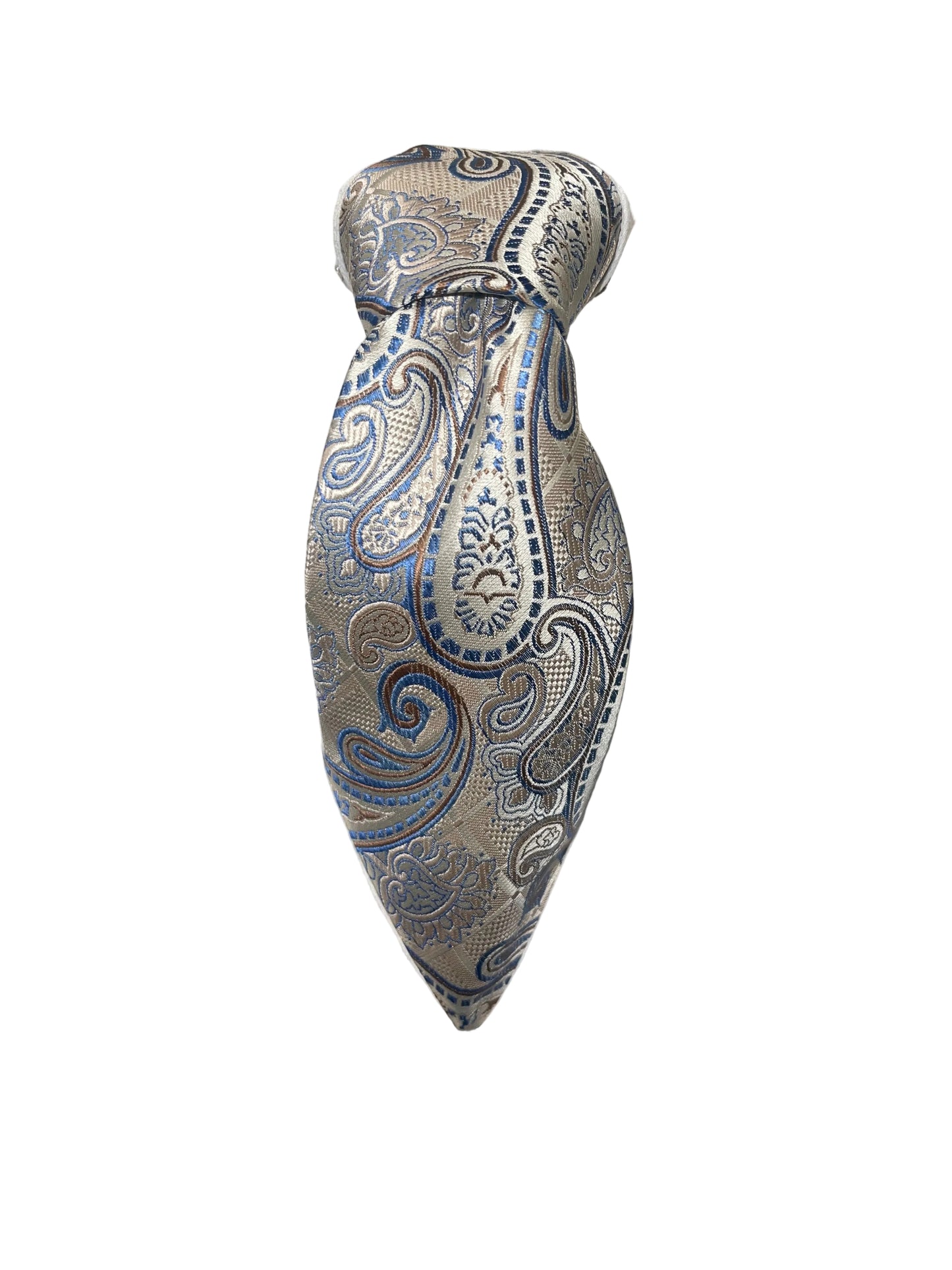 Taupe and Blue Paisley Tie