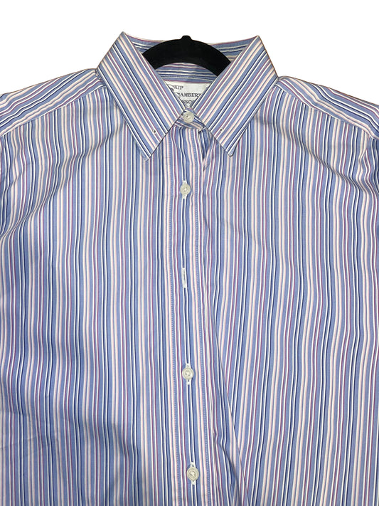 SGA, Blue and Magenta Striped Shirt