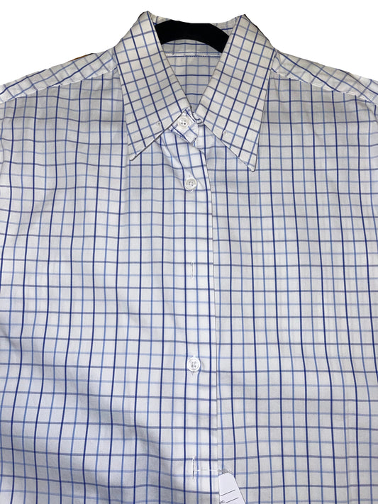 Custom, White and Blue Plaid Shirt