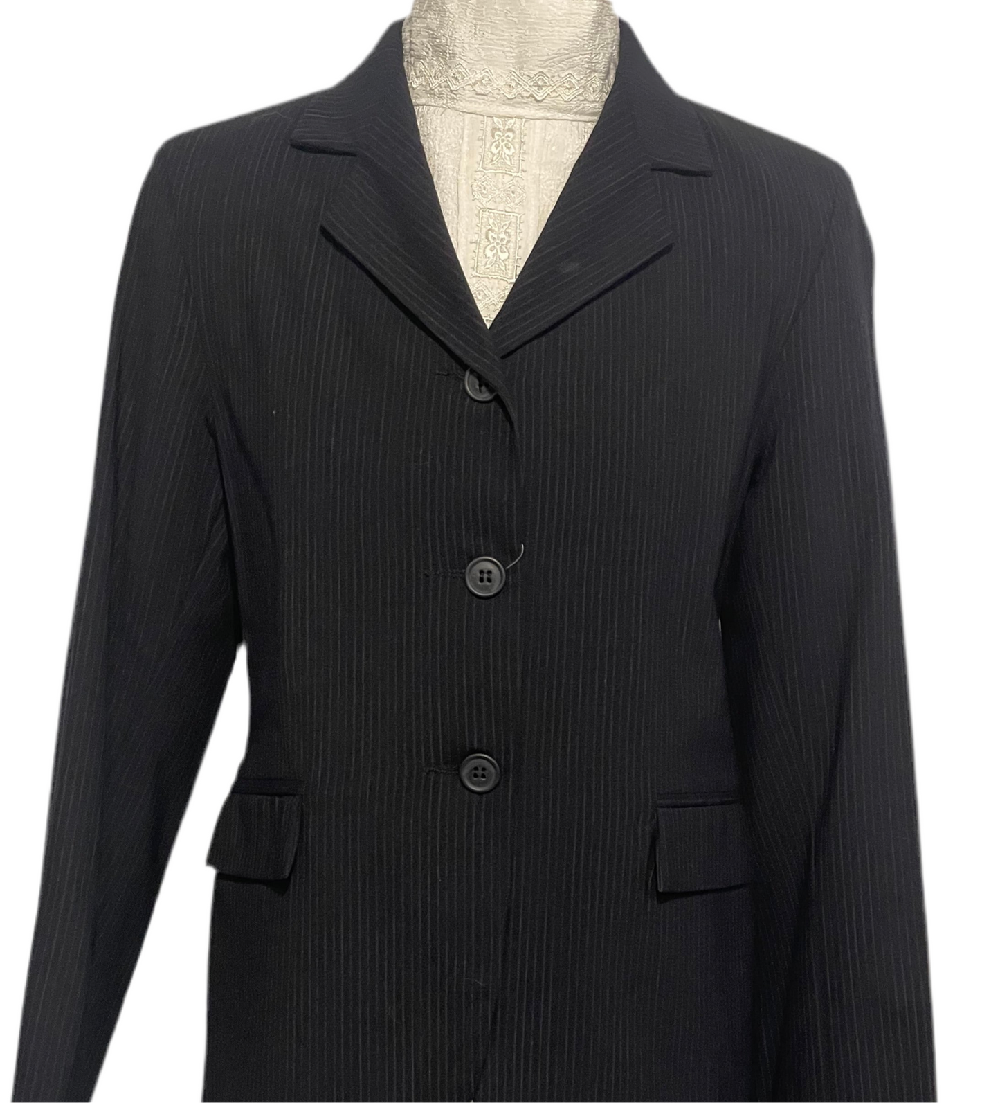 Youth, Navy Pinstripe Hunt Coat