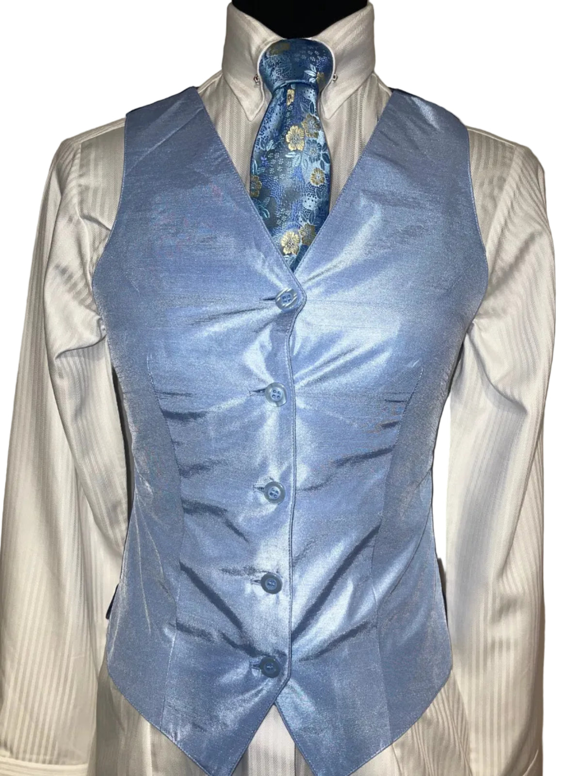 New, DK Ride Light Blue Silk Vest