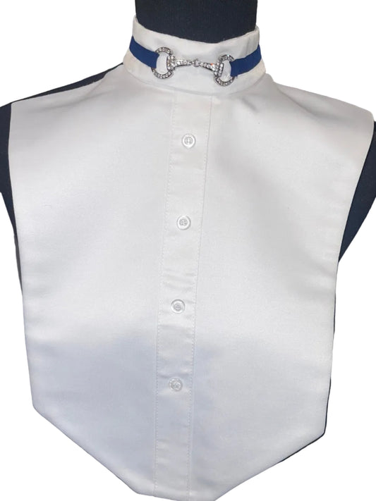 Marsha De Arriaga. White With Blue Bit Dickie