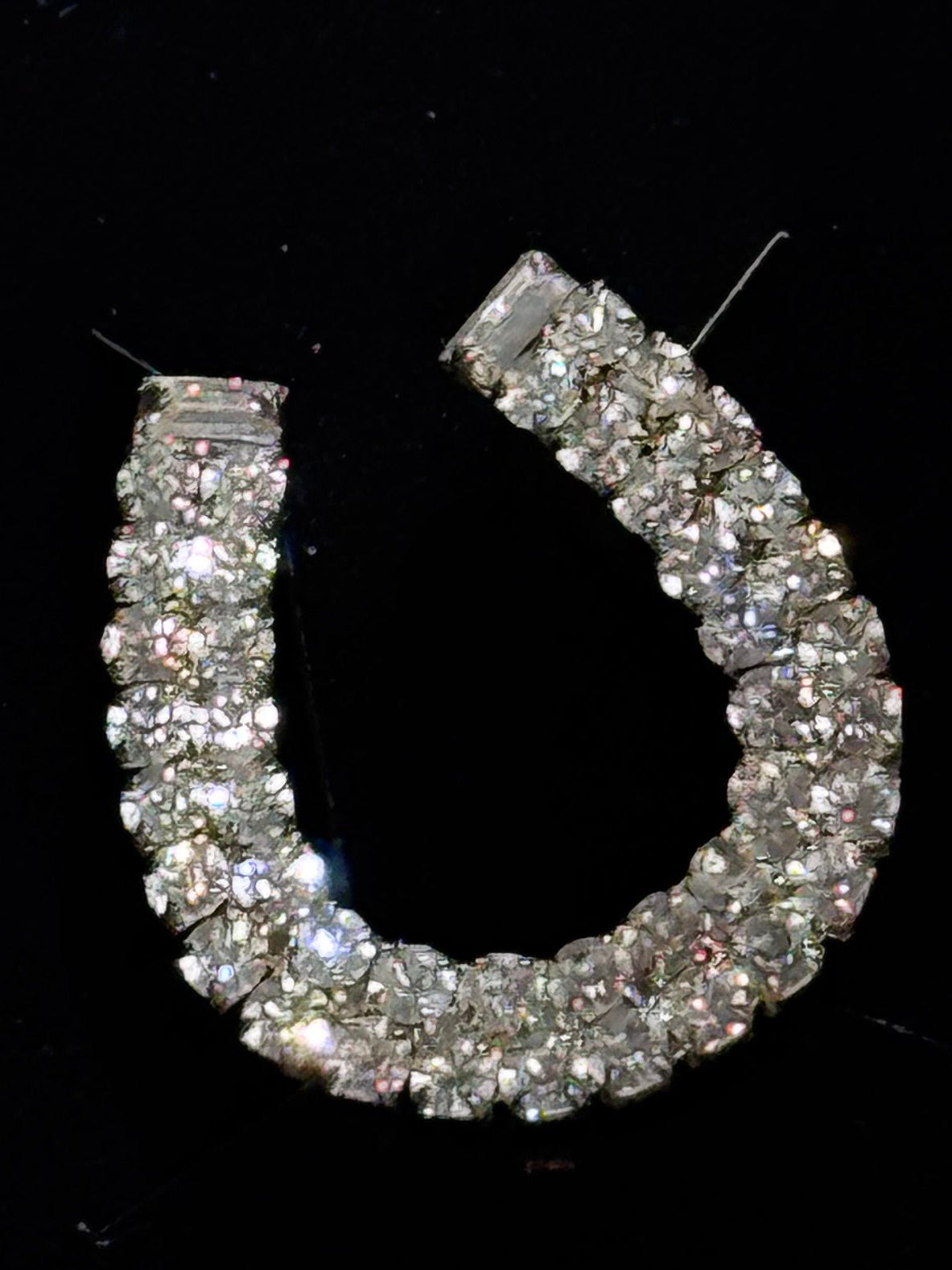 Clear Crystal Horseshoe Lapel Pin