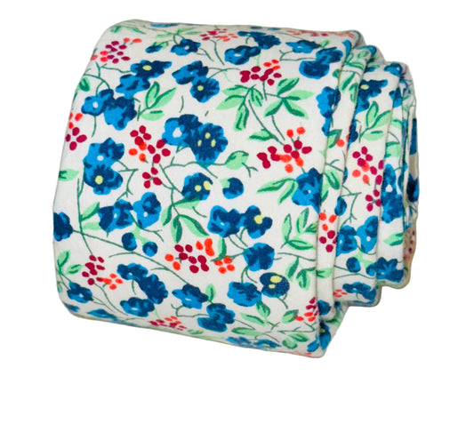 Bright Blue Flower Tie