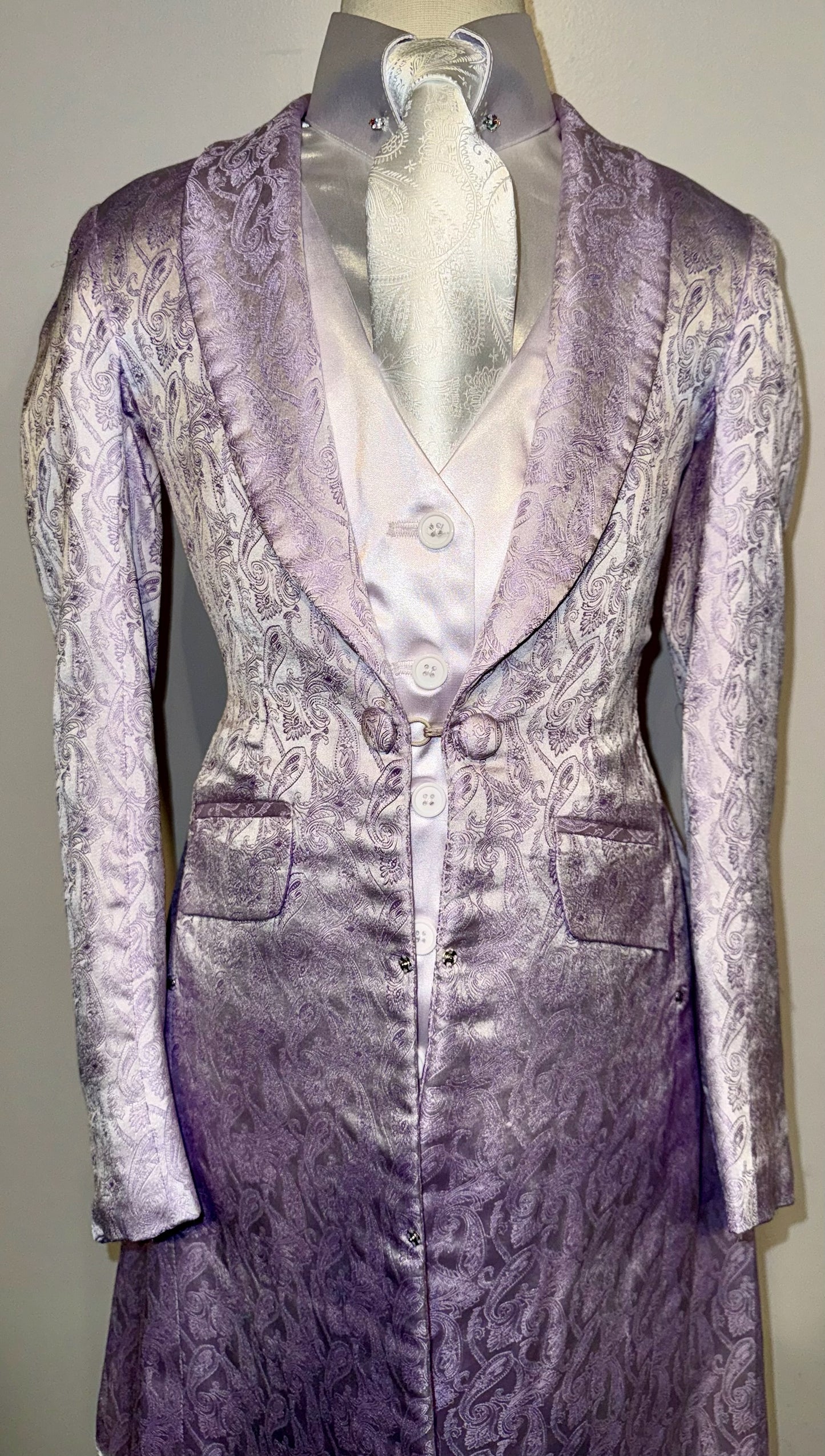 Marsha De Arriaga, Girls Purple Paisley Day Coat