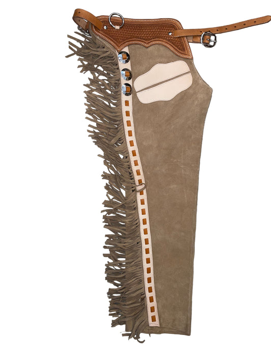 Custom, Ornate Tan Chaps