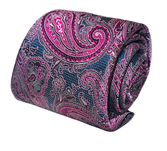 Navy and Purple Paisley Tie