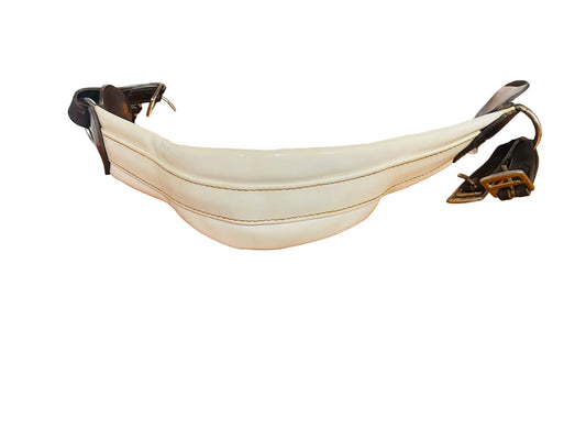 Whitman White Patent Girth 38