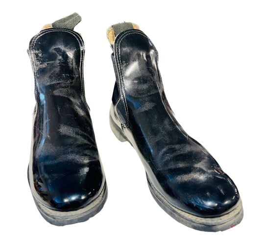 Used, W: 7, Black Patent Boots