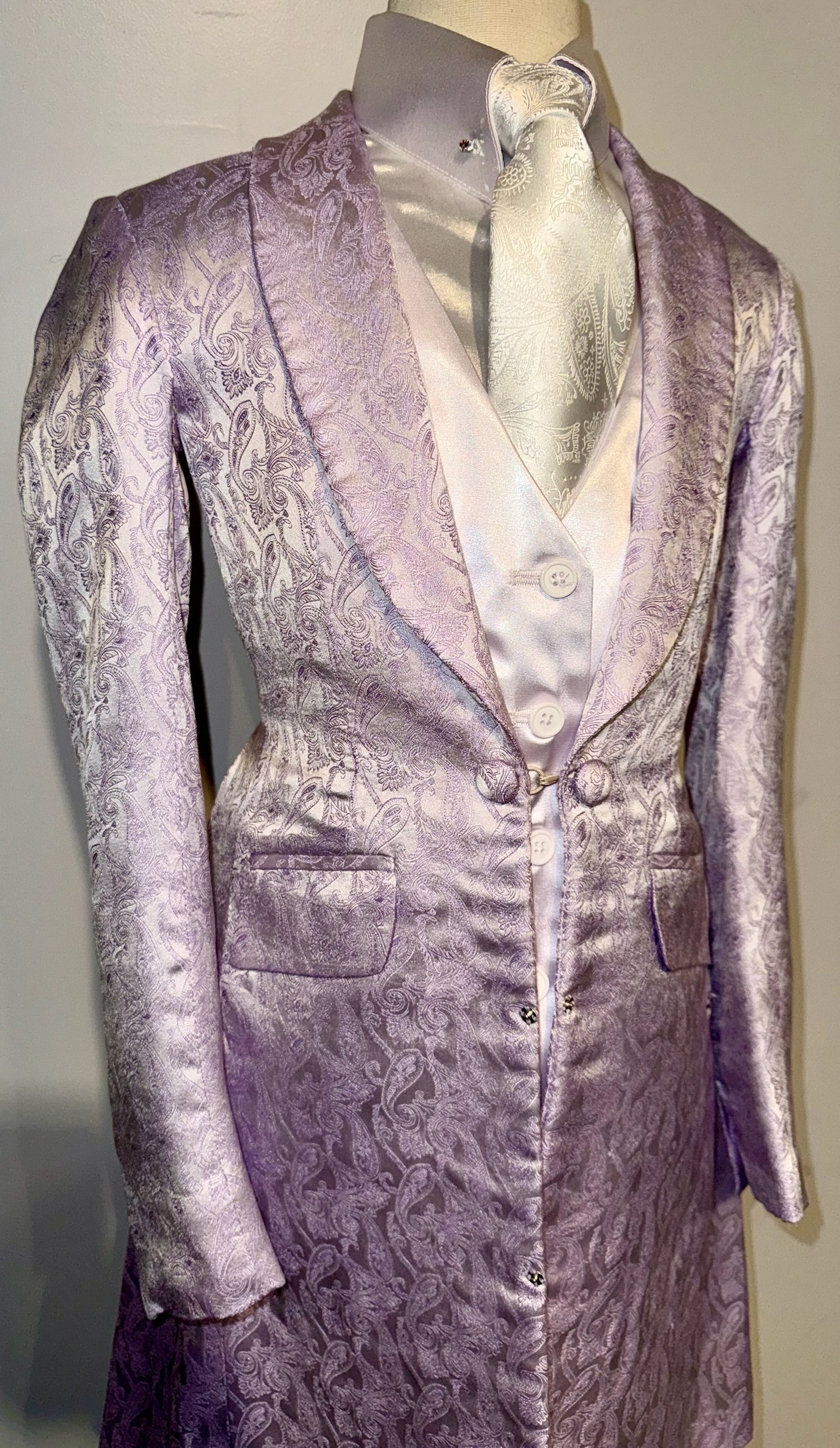 Marsha De Arriaga, Girls Purple Paisley Day Coat