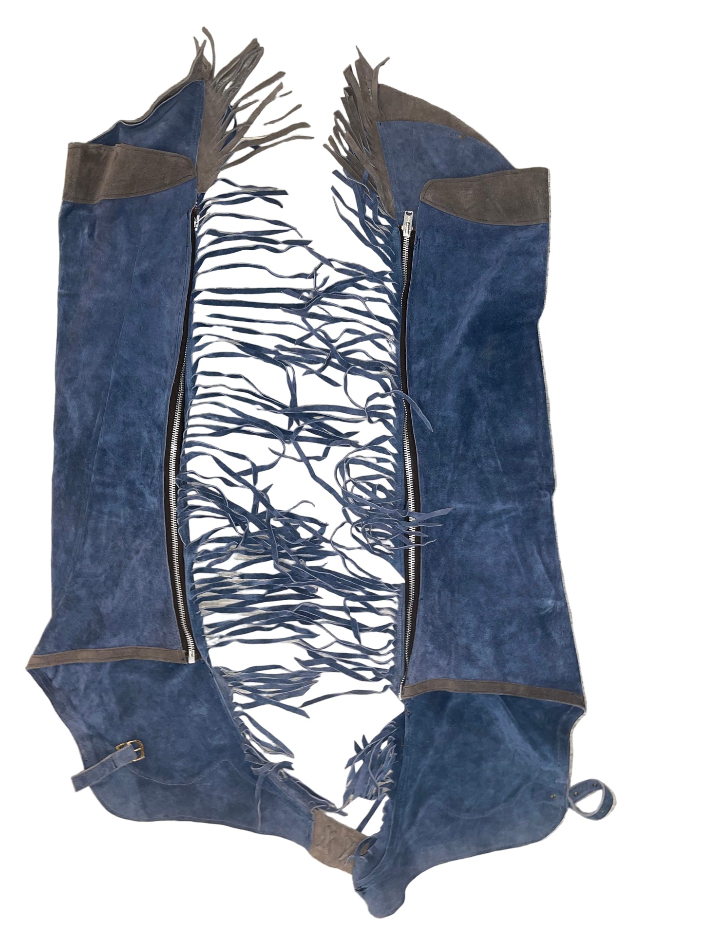 Custom, Navy Ultrasuede Chaps With Tan