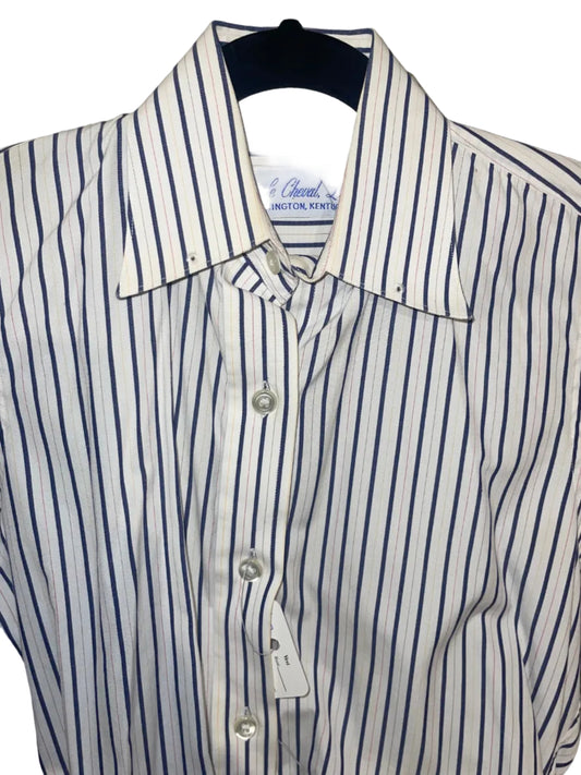 Le Cheval, White with Navy Stripe Shirt