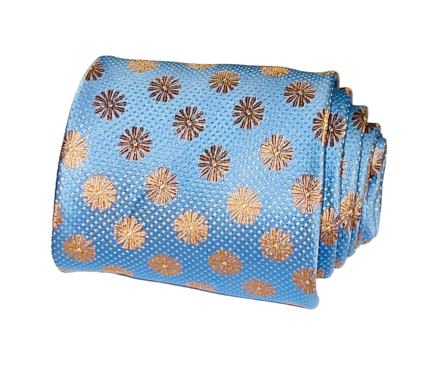 Blue and Peach Flower Tie