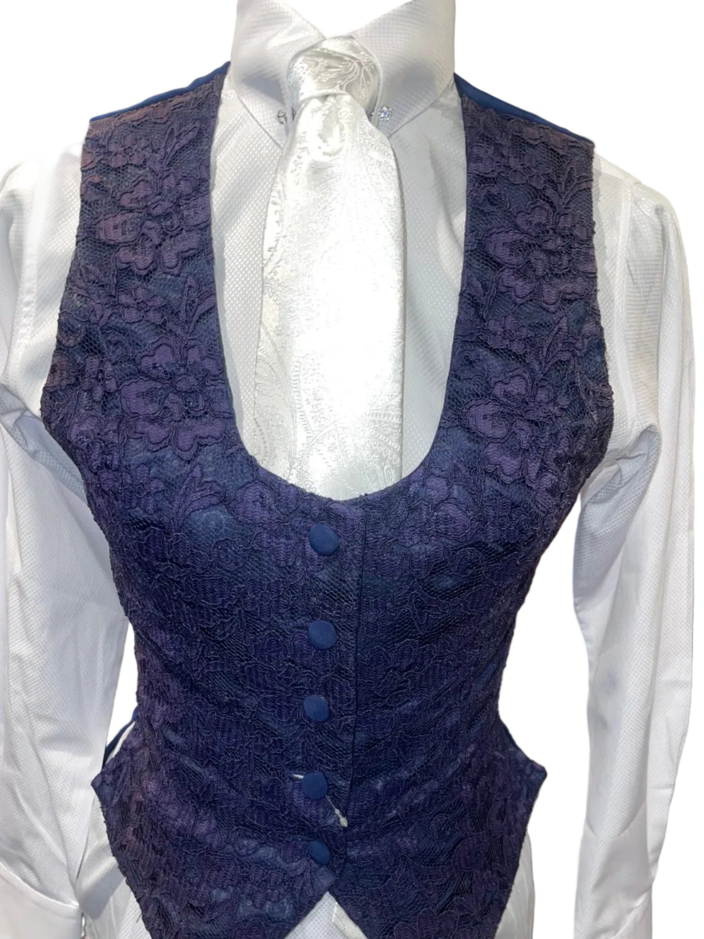 Marsha De Arriaga, Navy Floral Vest