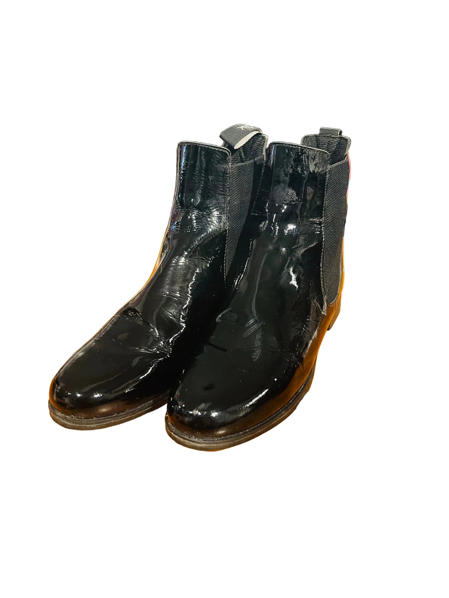 Ovation Black Patent Leather Boots 8