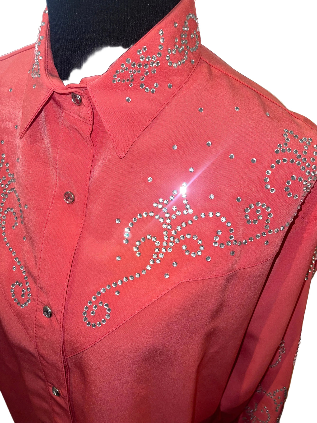 Rods, Ladies L Coral Western Top