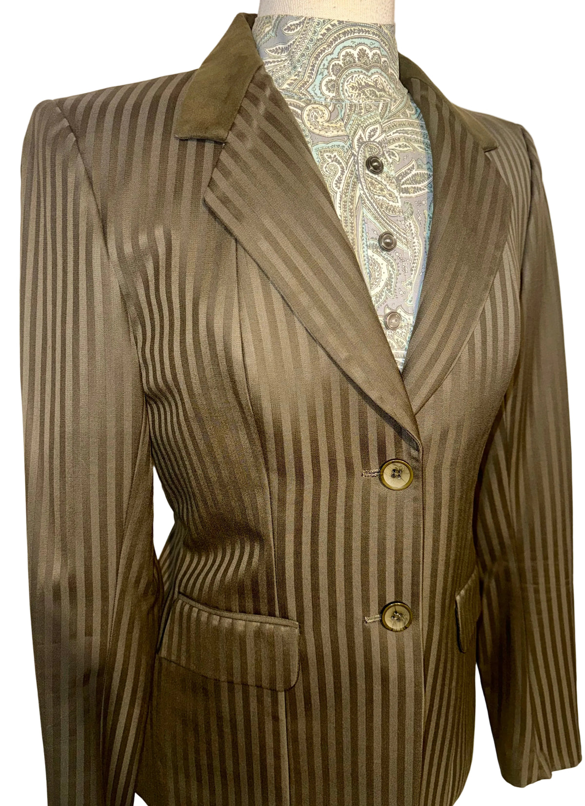 Marsha De Arriaga, Ladies Olive Brown Hunt Coat