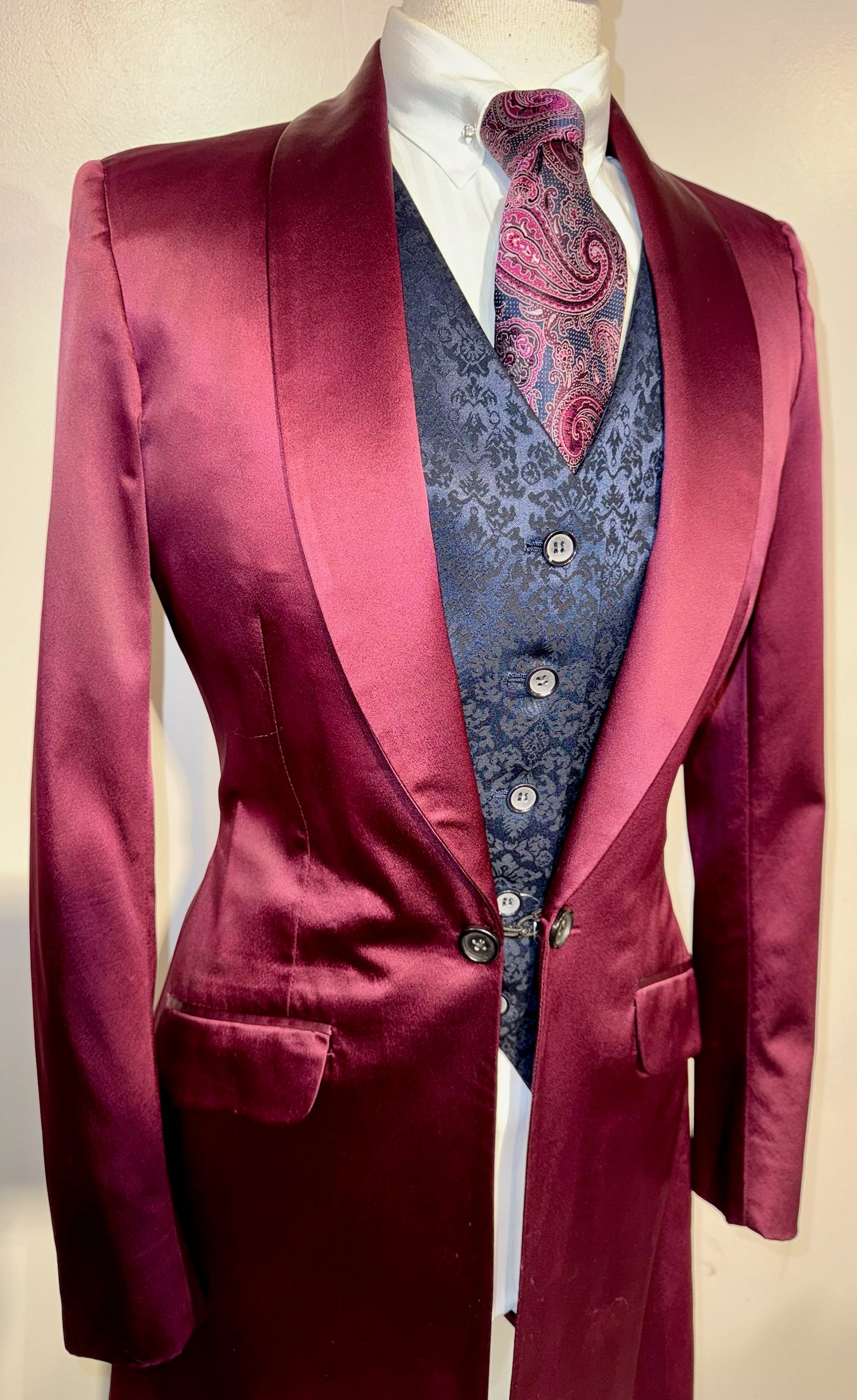 Hawkewood, Plum Silk Day Coat