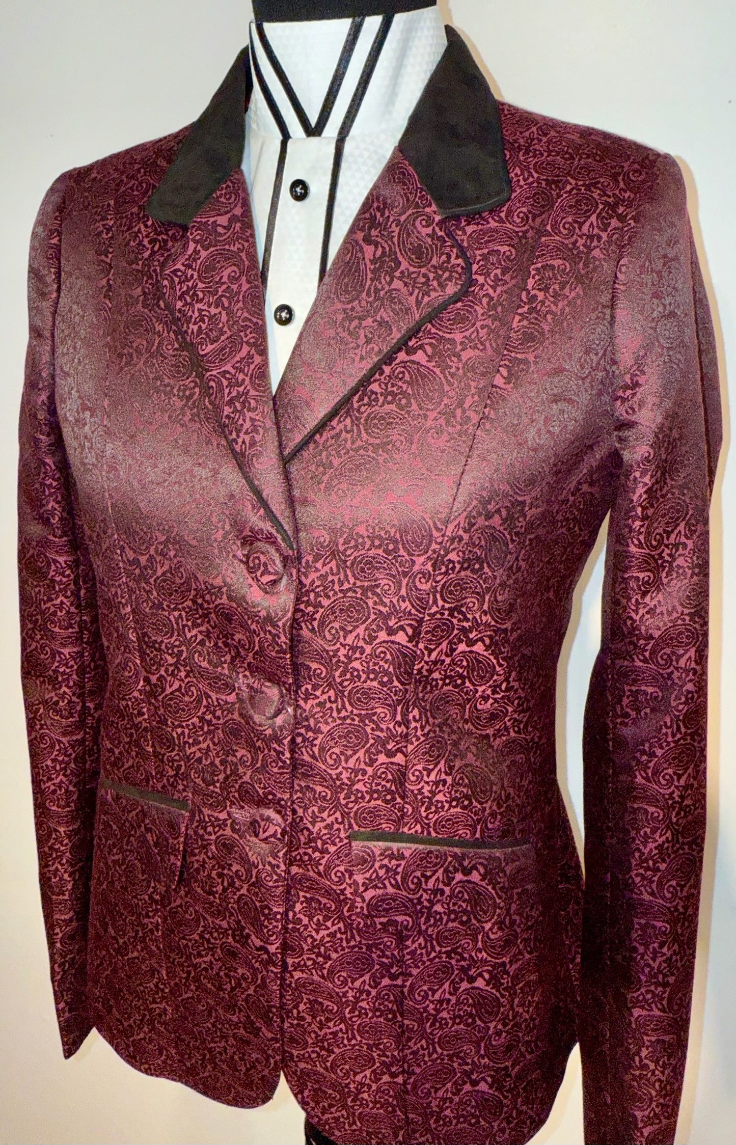 New MTC, Burgundy Paisley Hunt Coat